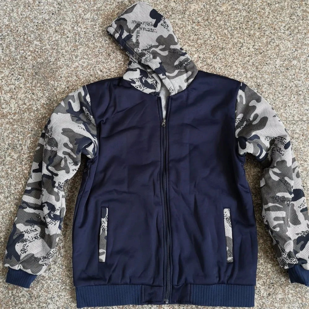 Kyokushin Karate Hoodies Winter Camouflage Sleeve Jacket Men Fleece Kyokushin Sweatshirts