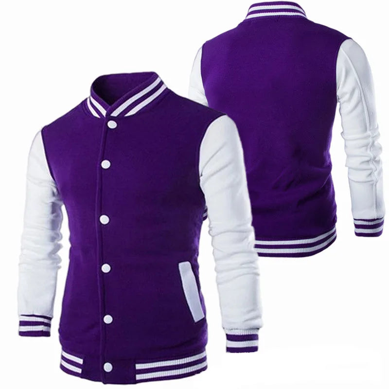 Hoodies Men Baseball Jacket Men Fashion Design Wine Red Mens Slim Fit College Varsity Jacket Men Harajuku Boy Sweatshirt
