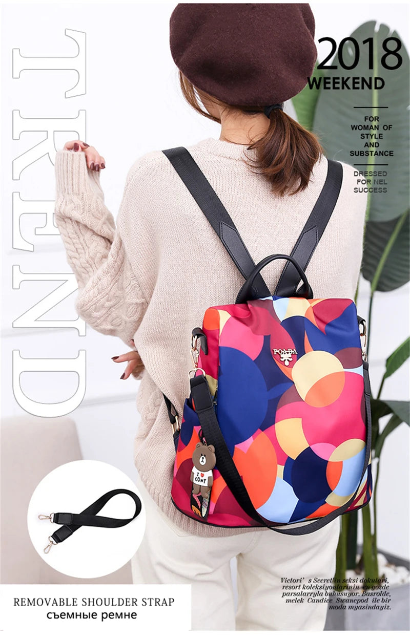 NEW Fashion Anti Theft Women Backpack Durable Fabric Oxford School Bag Pretty Style Girls School Backpack Female Travel Backpack