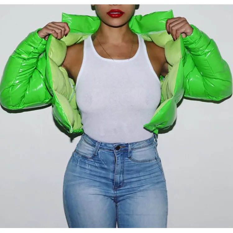 Winter Down Jacket Women 2025 White Color Cropped Puffer Jacket Parka Outwear Thick Bubble Coat Fashion Streetwear Plus Size