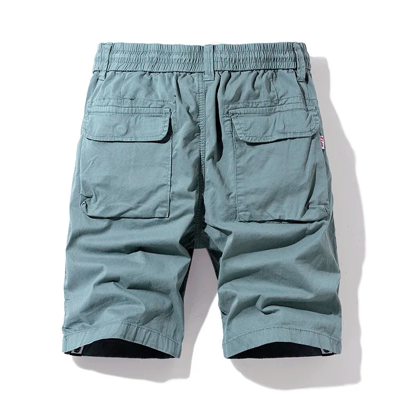 Men Summer New Premium Stretch Tactical Cotton Cargo Shorts Men Streetwear Pockets Shorts men Casual Fashion Loose Beach Shorts