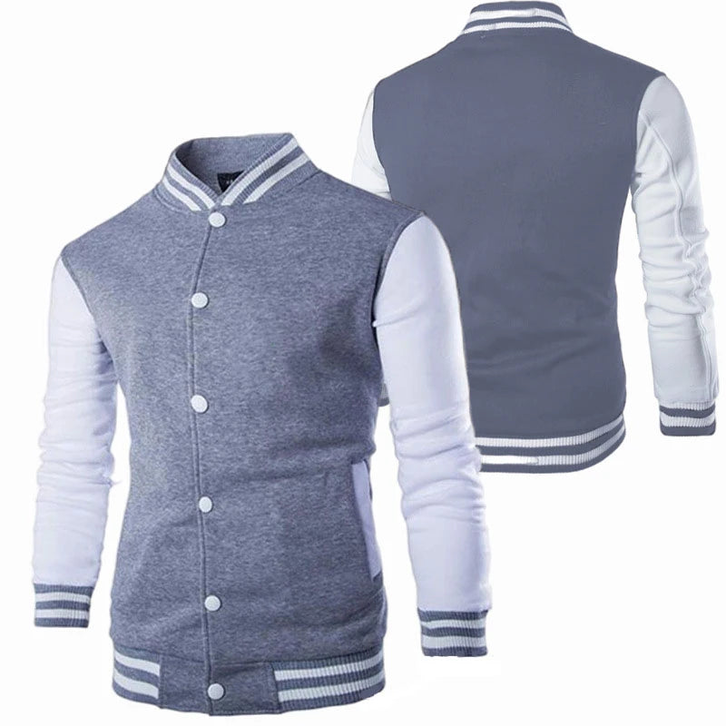 Hoodies Men Baseball Jacket Men Fashion Design Wine Red Mens Slim Fit College Varsity Jacket Men Harajuku Boy Sweatshirt