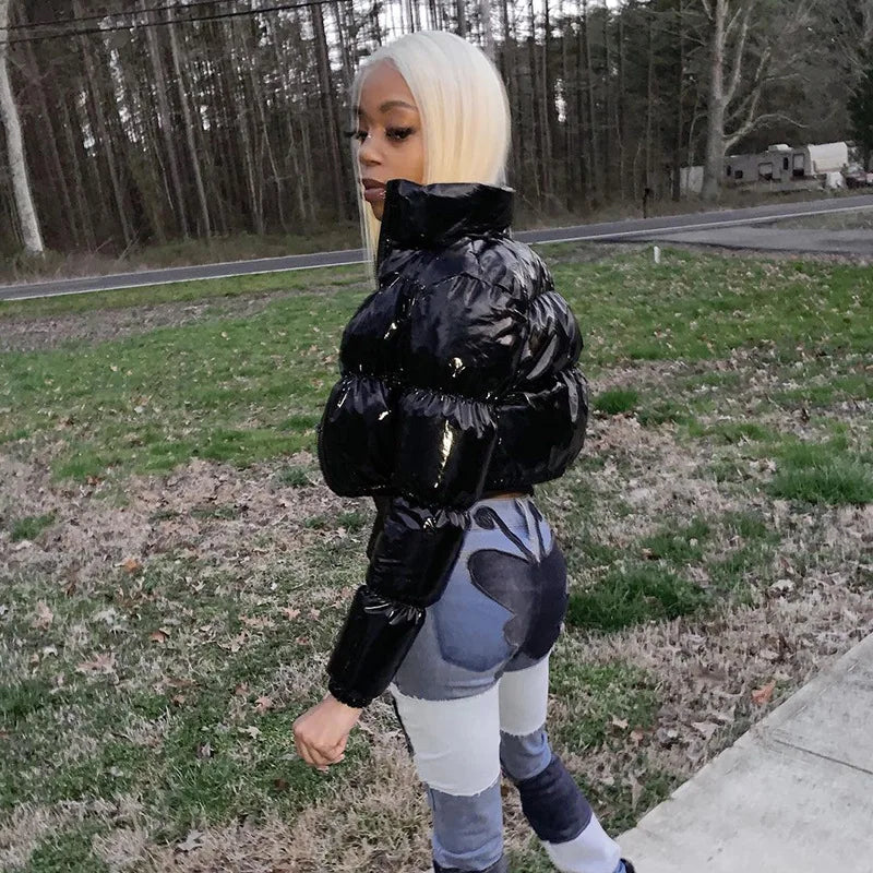 Winter Down Jacket Women 2025 White Color Cropped Puffer Jacket Parka Outwear Thick Bubble Coat Fashion Streetwear Plus Size