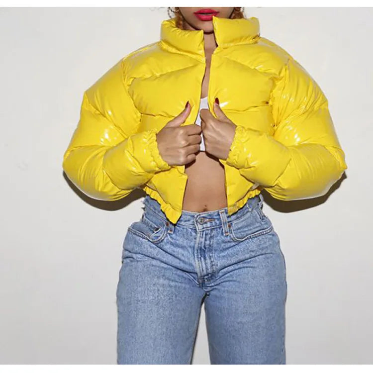 Winter Down Jacket Women 2025 White Color Cropped Puffer Jacket Parka Outwear Thick Bubble Coat Fashion Streetwear Plus Size