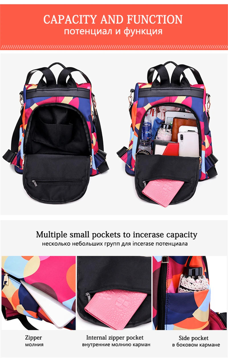 NEW Fashion Anti Theft Women Backpack Durable Fabric Oxford School Bag Pretty Style Girls School Backpack Female Travel Backpack