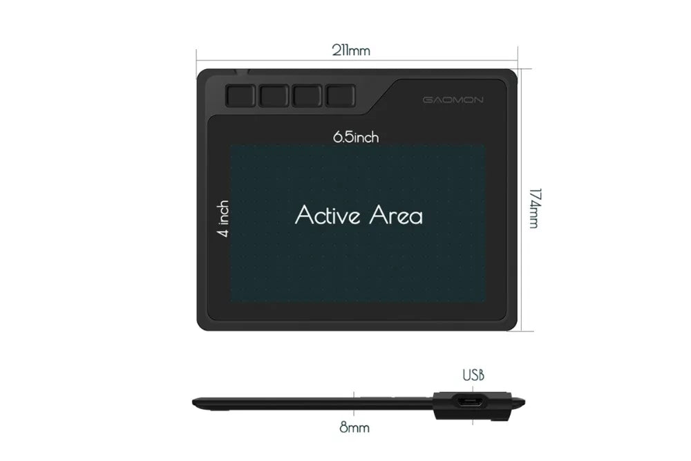 GAOMON S620 6.5x4 Inch Digital Graphic Tablet for Drawing Painting Game OSU, 8192 Level Pen Tablet Support Android Windows MacOS