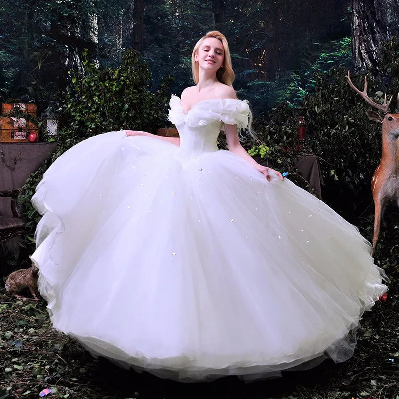 Halloween Women New Movie Blue Cinderella Sweetheart Luxury Wedding Dress Adult Ball Gown Wedding Dresses Robe De Mariee