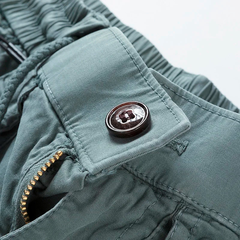 Men Summer New Premium Stretch Tactical Cotton Cargo Shorts Men Streetwear Pockets Shorts men Casual Fashion Loose Beach Shorts