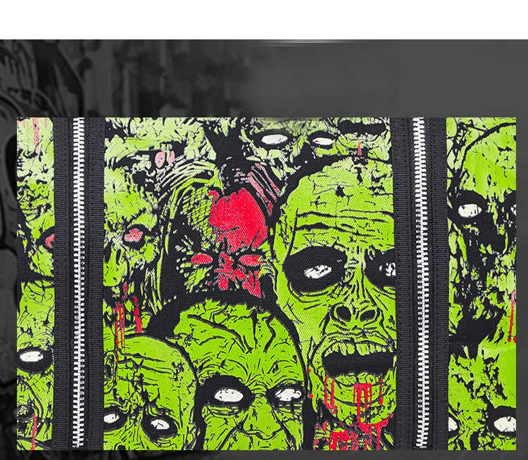 JIEROTYX Outdoors Travelling Bag Human Skeleton Head Noctilucent Women Canvas Single Shoulder Bag Women Package Oblique Satchel