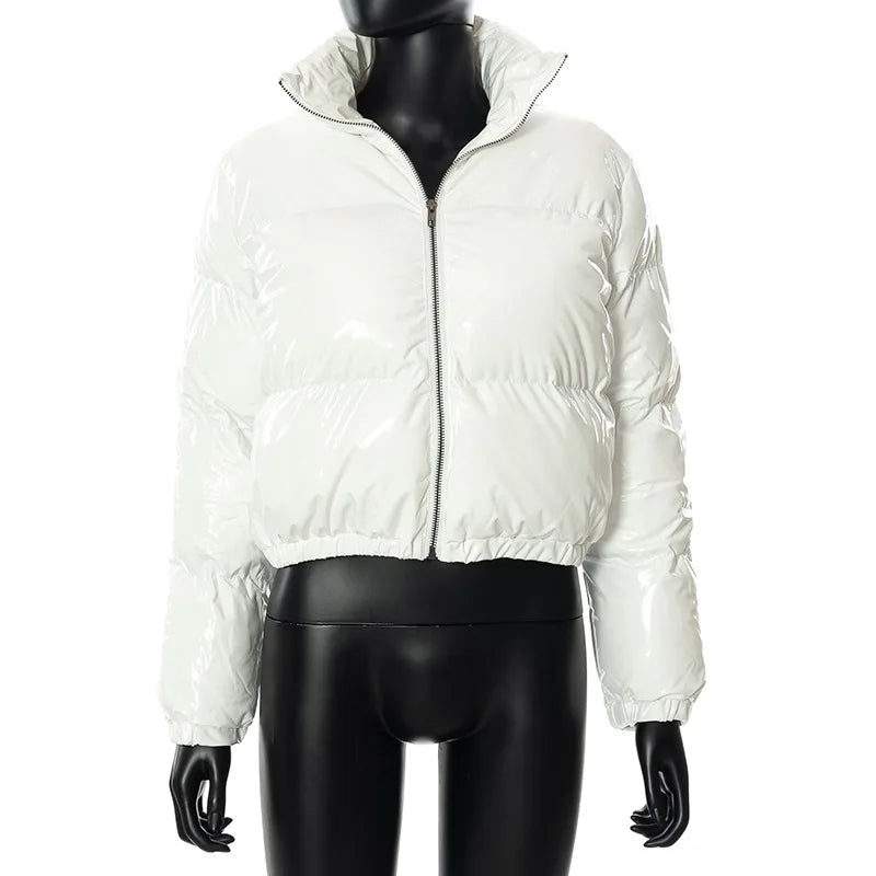 Winter Down Jacket Women 2025 White Color Cropped Puffer Jacket Parka Outwear Thick Bubble Coat Fashion Streetwear Plus Size
