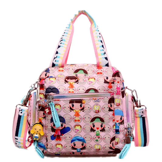 Mother bag New+Harajuku Doll key chain waterproof nylon handbag ladies bag one shoulder cartoon cross-body bags Handbags