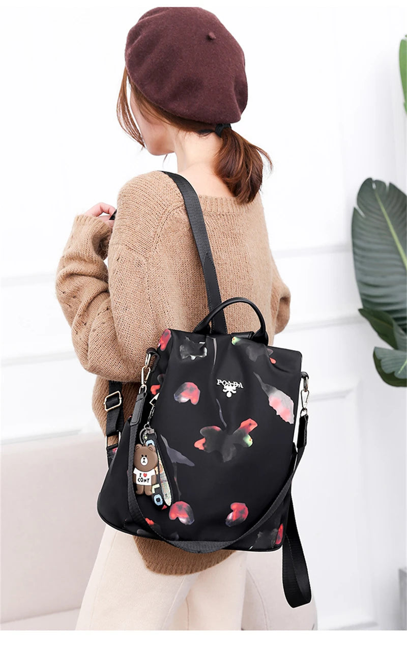 NEW Fashion Anti Theft Women Backpack Durable Fabric Oxford School Bag Pretty Style Girls School Backpack Female Travel Backpack