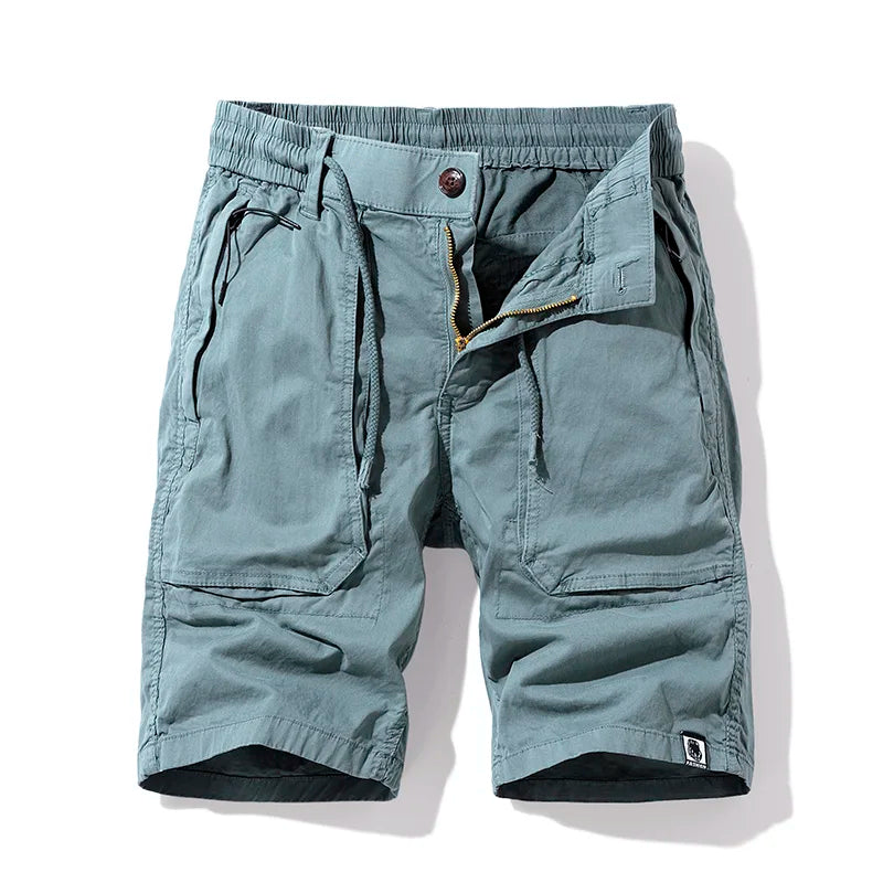 Men Summer New Premium Stretch Tactical Cotton Cargo Shorts Men Streetwear Pockets Shorts men Casual Fashion Loose Beach Shorts