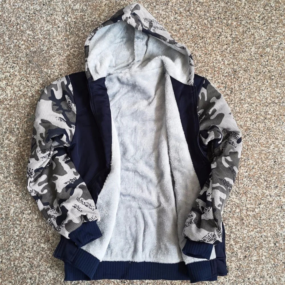 Kyokushin Karate Hoodies Winter Camouflage Sleeve Jacket Men Fleece Kyokushin Sweatshirts