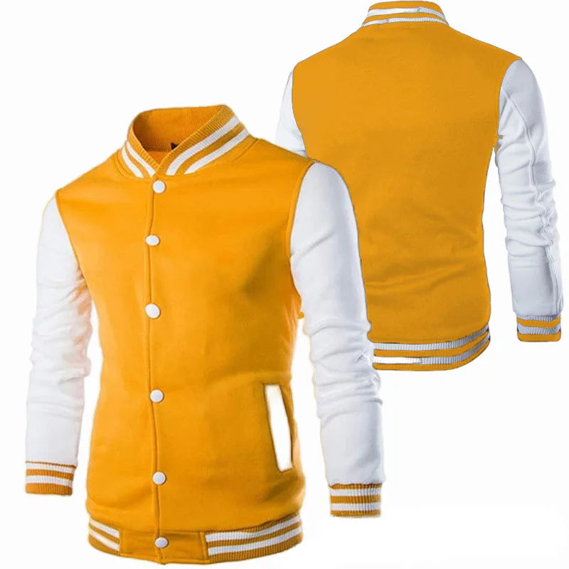 Hoodies Men Baseball Jacket Men Fashion Design Wine Red Mens Slim Fit College Varsity Jacket Men Harajuku Boy Sweatshirt