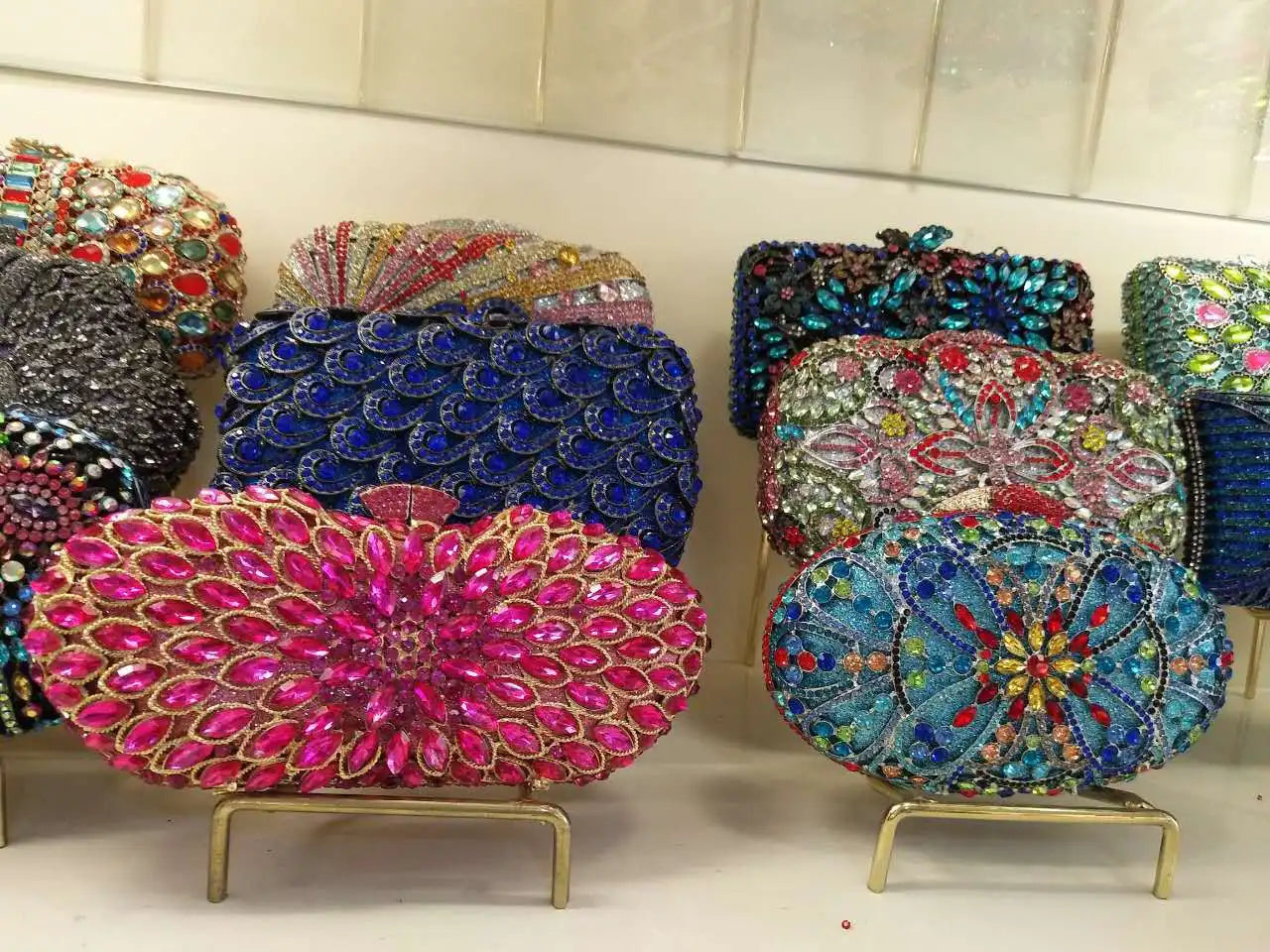 Women Butterfly Diamonds Evening Clutch Purse Luxury Metal Gems Evening Bags Dinner Party Handbag and Purses Bridal Crystals Bag