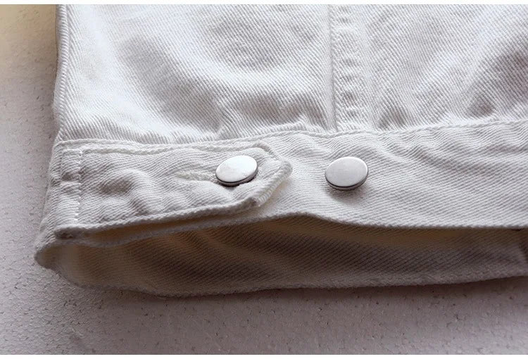 Solid Short Women's Denim Coat Spring Autumn Female Loose Jeans Jacket Purple Student Casual Outwear White Pink Yellow Red Black