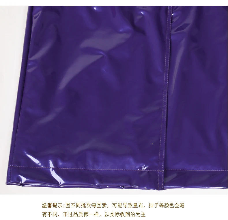Nerazzurri Long Waterproof Black Patent Leather Trench Coat for Women 2020 Double Breasted Iridescent Oversized Leather Coat 7XL