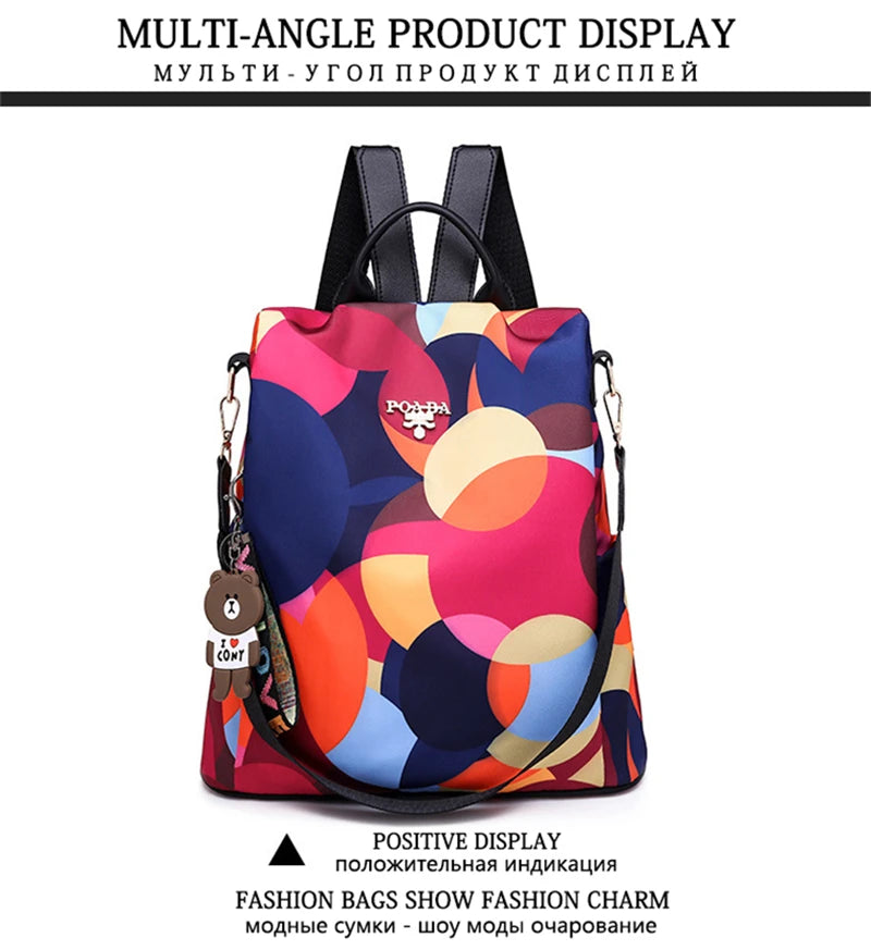 NEW Fashion Anti Theft Women Backpack Durable Fabric Oxford School Bag Pretty Style Girls School Backpack Female Travel Backpack