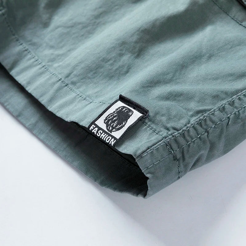 Men Summer New Premium Stretch Tactical Cotton Cargo Shorts Men Streetwear Pockets Shorts men Casual Fashion Loose Beach Shorts