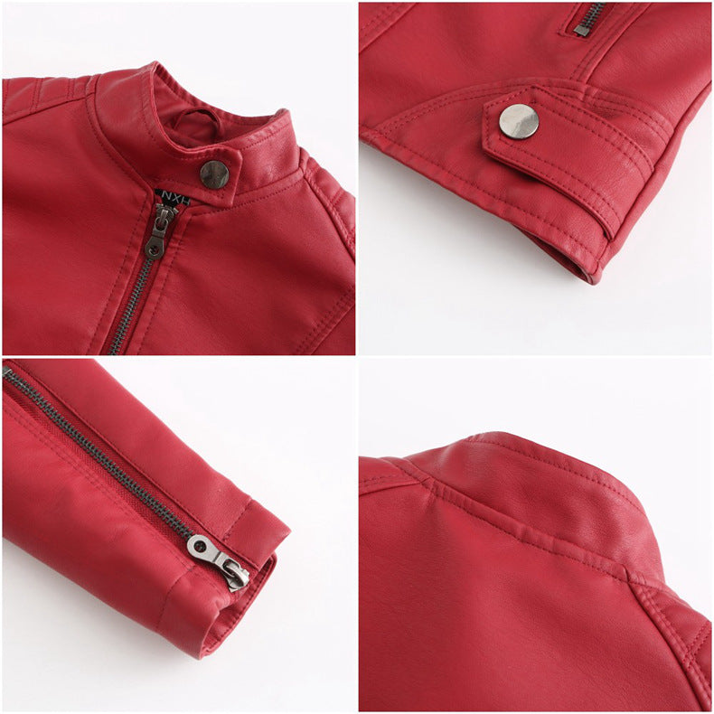 Faux Leather Jacket Women 2026 Autumn Spring Women's Moto Biker Jacket Red Black Coat Brown Purple Blue 3xl 4xl Coffee XS Beige