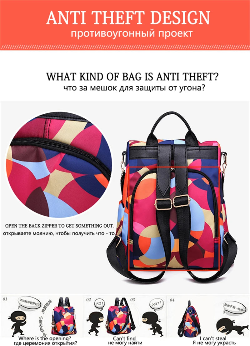 NEW Fashion Anti Theft Women Backpack Durable Fabric Oxford School Bag Pretty Style Girls School Backpack Female Travel Backpack