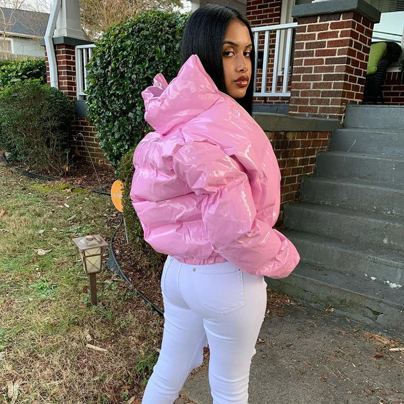 Winter Down Jacket Women 2025 White Color Cropped Puffer Jacket Parka Outwear Thick Bubble Coat Fashion Streetwear Plus Size