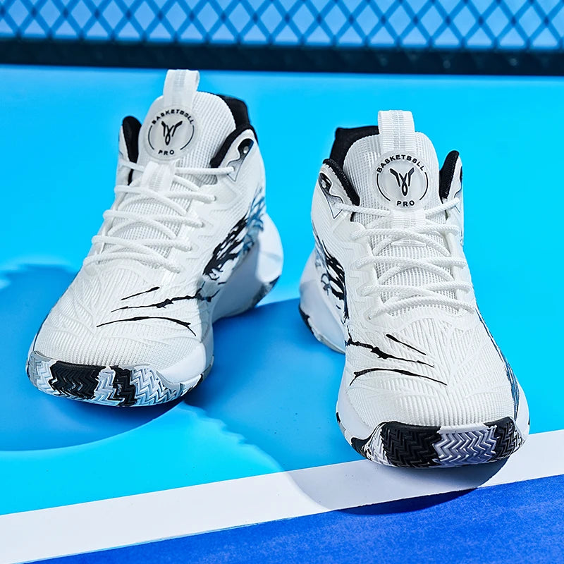 Mens Big Size Basketball Shoes High Top Athletic Sneakers Breathable Cushioning Training Shoes for Outdoor Sports Large Feet
