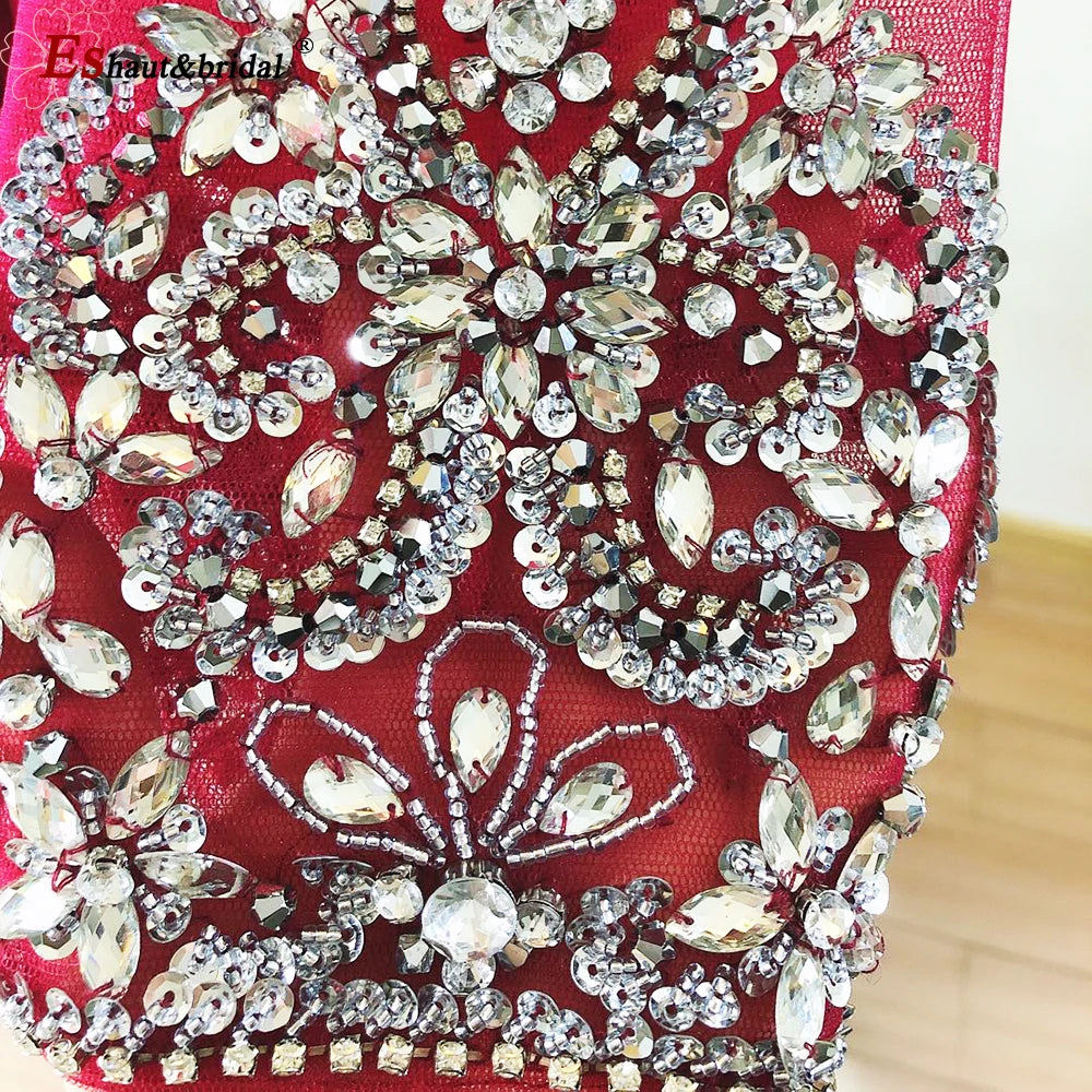 Elegant Muslim Wedding Evening Dress for Women 2026 Crystal High Neck Long Sleeves Mermaid Formal Prom Party Gowns Customized