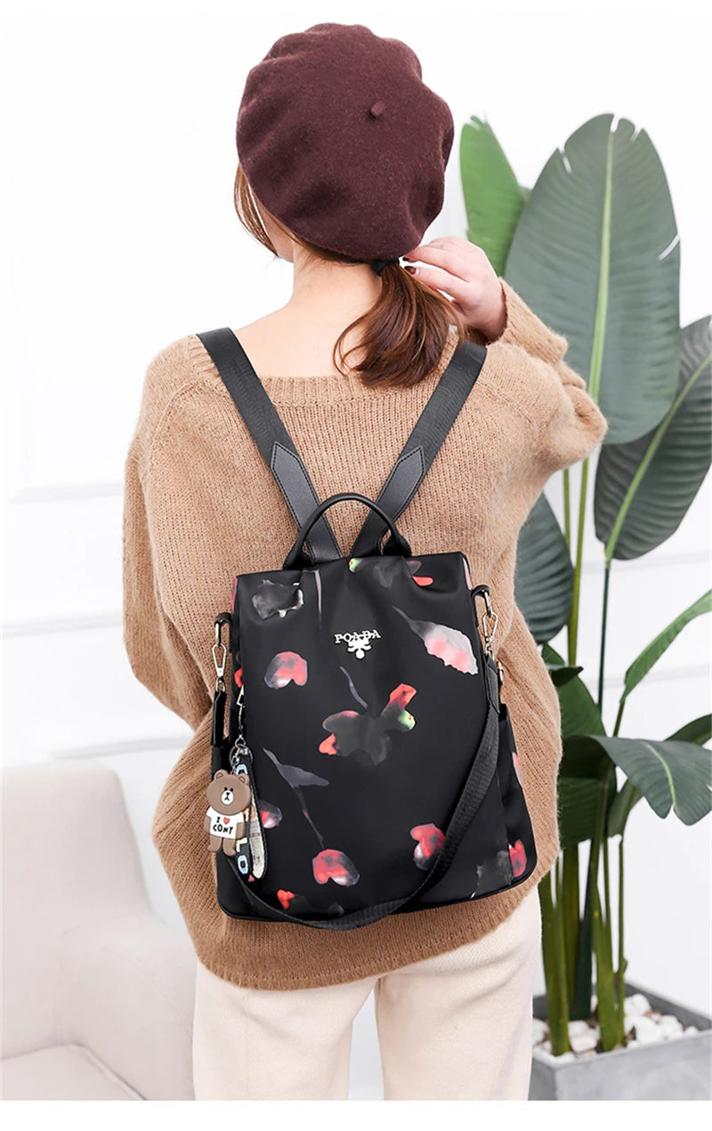 NEW Fashion Anti Theft Women Backpack Durable Fabric Oxford School Bag Pretty Style Girls School Backpack Female Travel Backpack