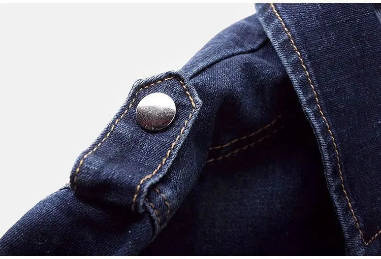 Short Zipper Stretch Denim Jacket Women Slim Vintage Spring Autumn Lady Long-sleeved Motorcycle Coat Casual Female Jean Outwear