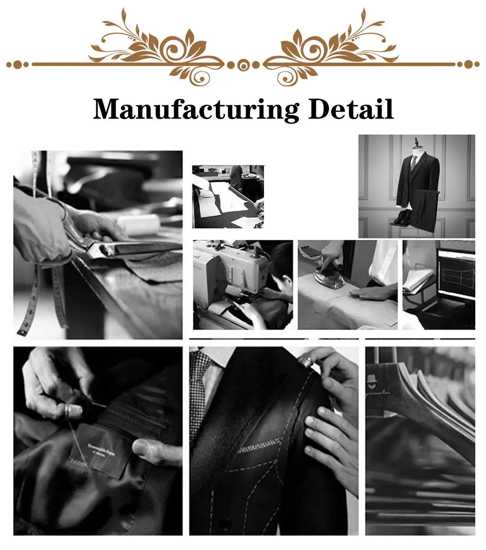 Elegant Diamond  Men Suits Set 3 Pcs Blazer Pants Trousers Luxury Wedding Tuxedo Formal Business Groom Coat Customized