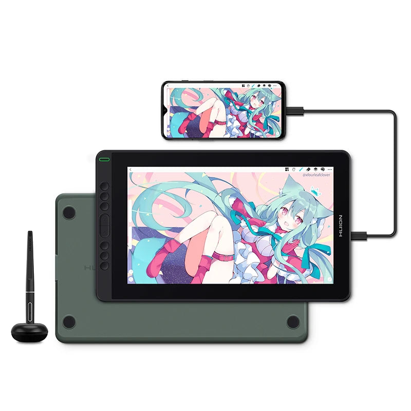 HUION Kamvas 13 Graphic Tablet Monitor 120%sRGB Battery-Free Pen Display Drawing Monitor 8192 Levels Pen with Express Keys Gamut