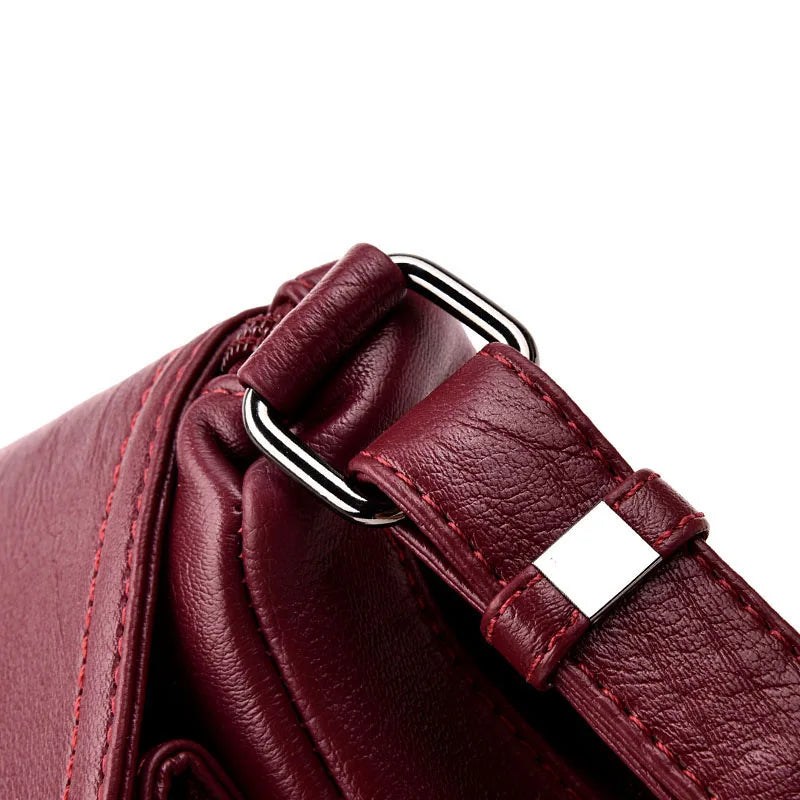 Hot Women Leather Messenger Bag Luxury Handbags Designer High Quality Female Vintage Crossbody Bags For Women Flap Shoulder Bags