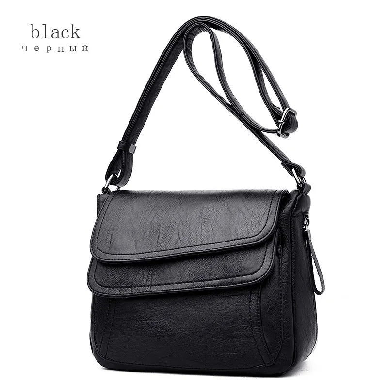 Hot Women Leather Messenger Bag Luxury Handbags Designer High Quality Female Vintage Crossbody Bags For Women Flap Shoulder Bags