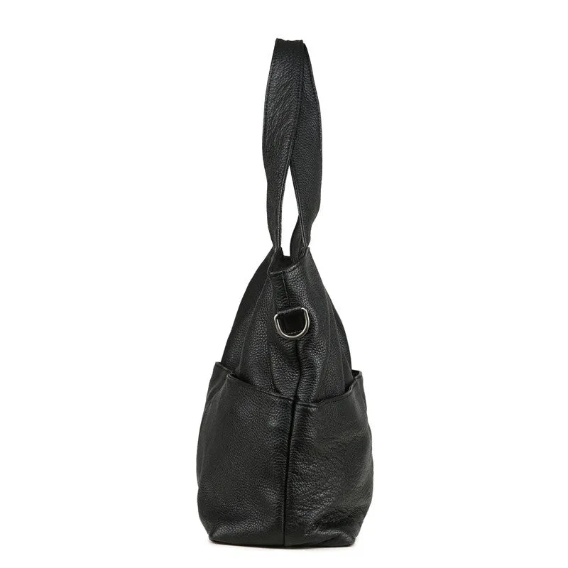 Nesitu High Quality Casual Large Black Brown Genuine Leather A4 Women Handbags Female Totes Lady Shoulder Messenger Bags M07175