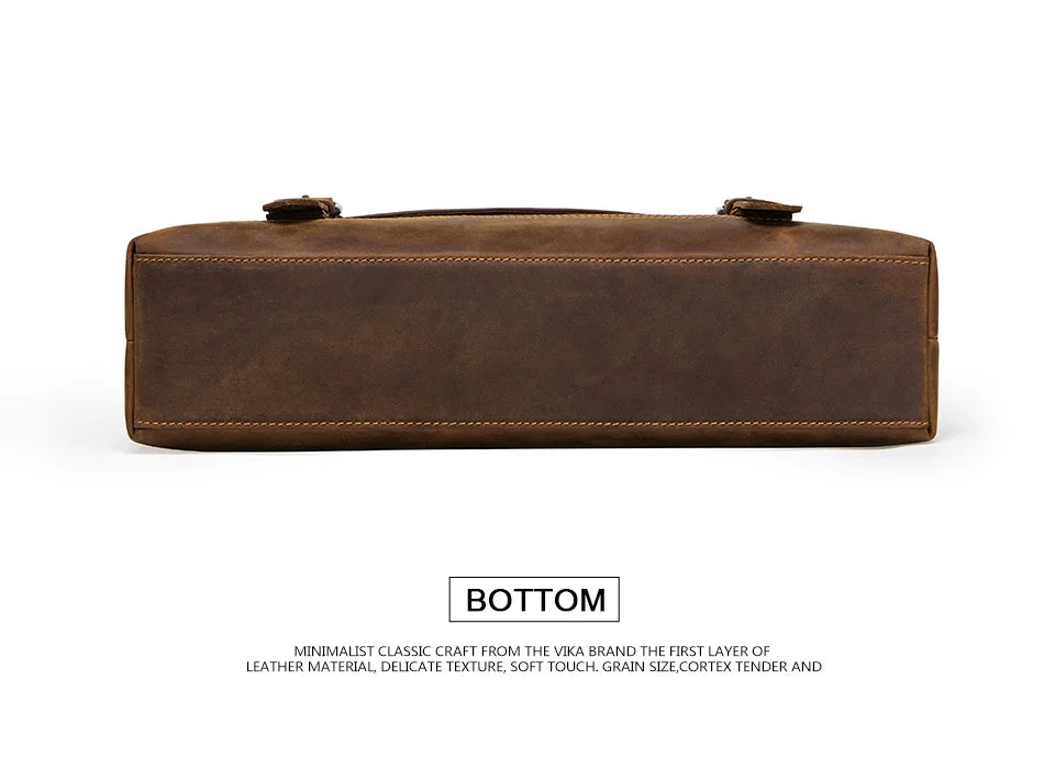 CONTACT'S crazy horse genuine leather men's bag vintage man shoulder bags for laptop messenger bags male bolsa crossbody handbag