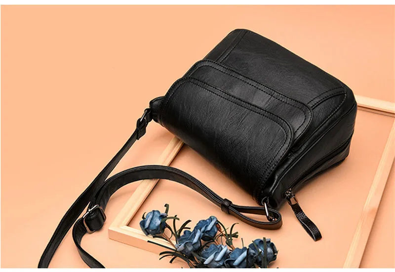 Hot Women Leather Messenger Bag Luxury Handbags Designer High Quality Female Vintage Crossbody Bags For Women Flap Shoulder Bags