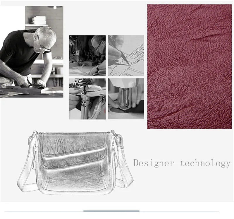 Hot Women Leather Messenger Bag Luxury Handbags Designer High Quality Female Vintage Crossbody Bags For Women Flap Shoulder Bags