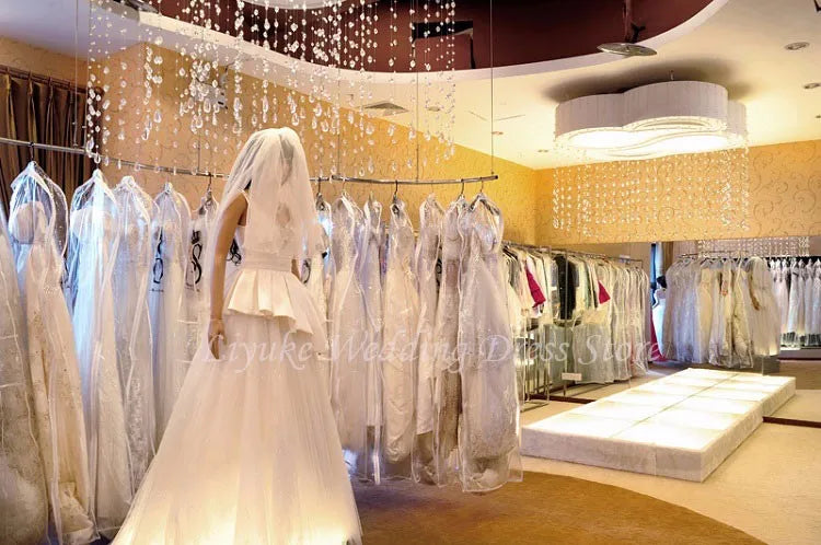 Customized Charming Luxury Beads Lace Wedding Dress Sexy Feather Shawl Sleeves Bridal Gowns Robe De Mariée