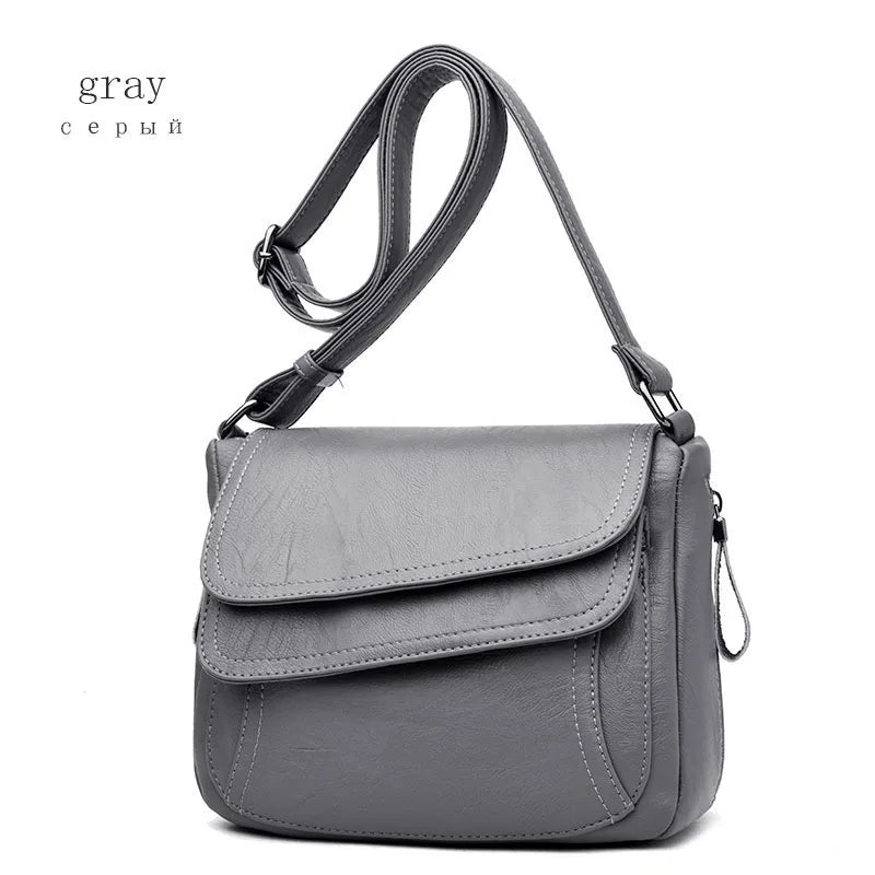 Hot Women Leather Messenger Bag Luxury Handbags Designer High Quality Female Vintage Crossbody Bags For Women Flap Shoulder Bags
