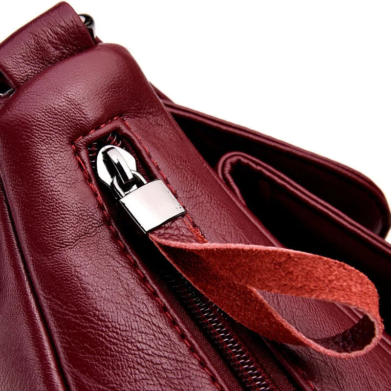 Hot Women Leather Messenger Bag Luxury Handbags Designer High Quality Female Vintage Crossbody Bags For Women Flap Shoulder Bags