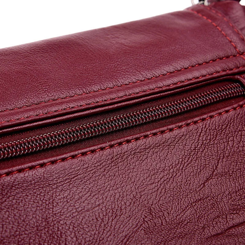 Hot Women Leather Messenger Bag Luxury Handbags Designer High Quality Female Vintage Crossbody Bags For Women Flap Shoulder Bags
