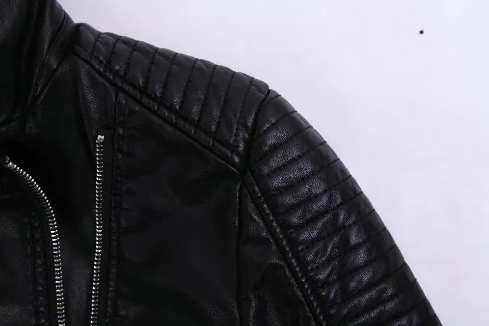 2026 Hot Fashion Women New Winter Warm Faux Leather Jackets with Fur Collar Belt Ladies Thick Black Moto & Biker Outerwear Coats