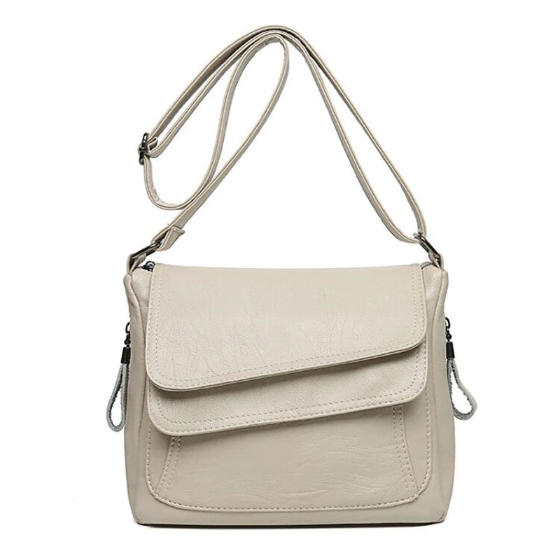 Hot Women Leather Messenger Bag Luxury Handbags Designer High Quality Female Vintage Crossbody Bags For Women Flap Shoulder Bags