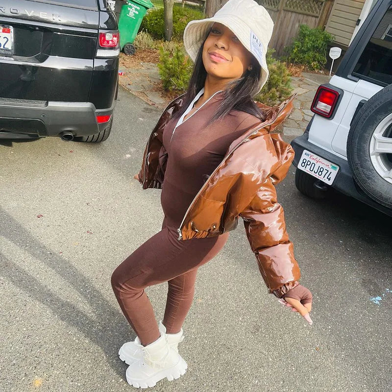 Winter Down Jacket Women 2025 White Color Cropped Puffer Jacket Parka Outwear Thick Bubble Coat Fashion Streetwear Plus Size