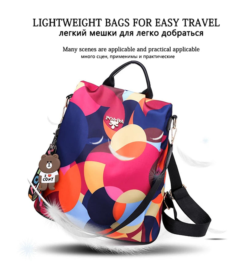 NEW Fashion Anti Theft Women Backpack Durable Fabric Oxford School Bag Pretty Style Girls School Backpack Female Travel Backpack