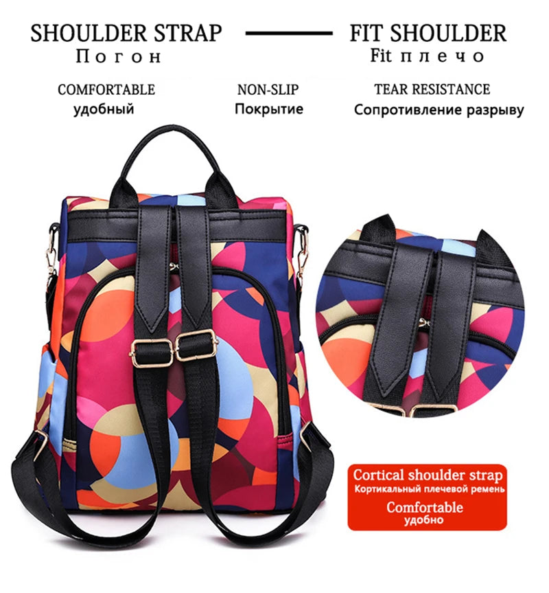 NEW Fashion Anti Theft Women Backpack Durable Fabric Oxford School Bag Pretty Style Girls School Backpack Female Travel Backpack