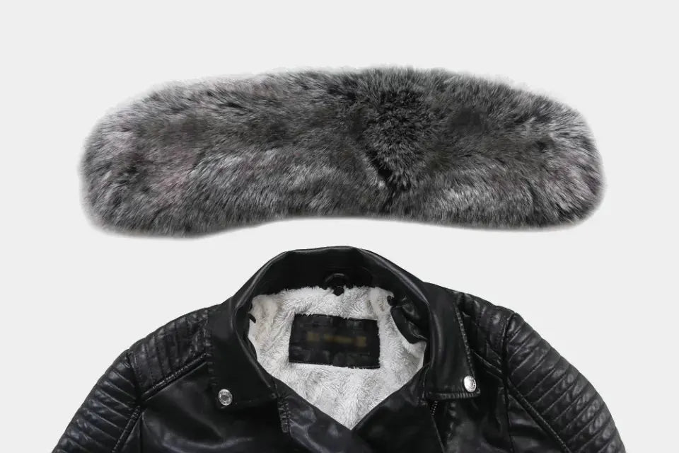 2026 Hot Fashion Women New Winter Warm Faux Leather Jackets with Fur Collar Belt Ladies Thick Black Moto & Biker Outerwear Coats