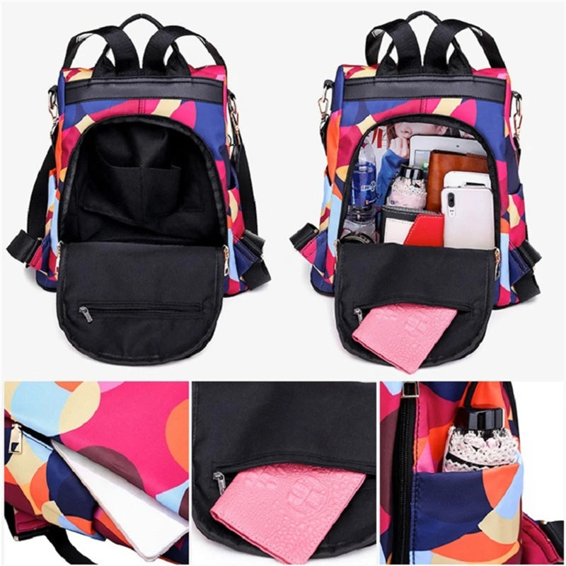 NEW Fashion Anti Theft Women Backpack Durable Fabric Oxford School Bag Pretty Style Girls School Backpack Female Travel Backpack